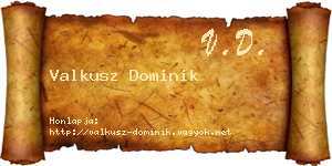 Valkusz Dominik névjegykártya